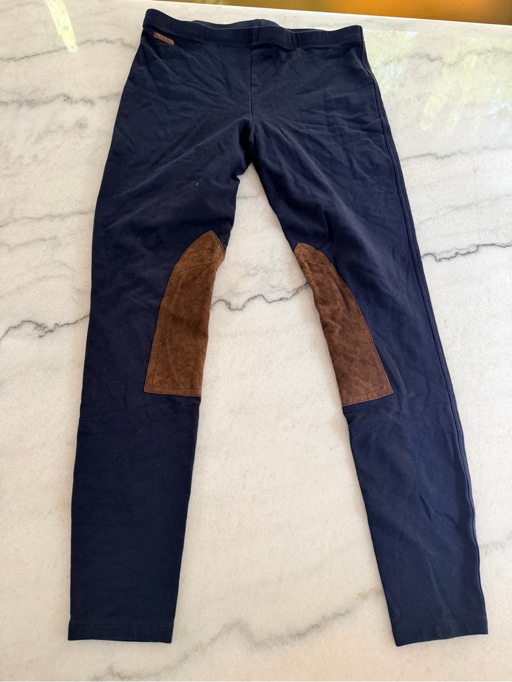 Polo by Ralph Lauren Navy Jeggings with Brown Suede Knee Patches